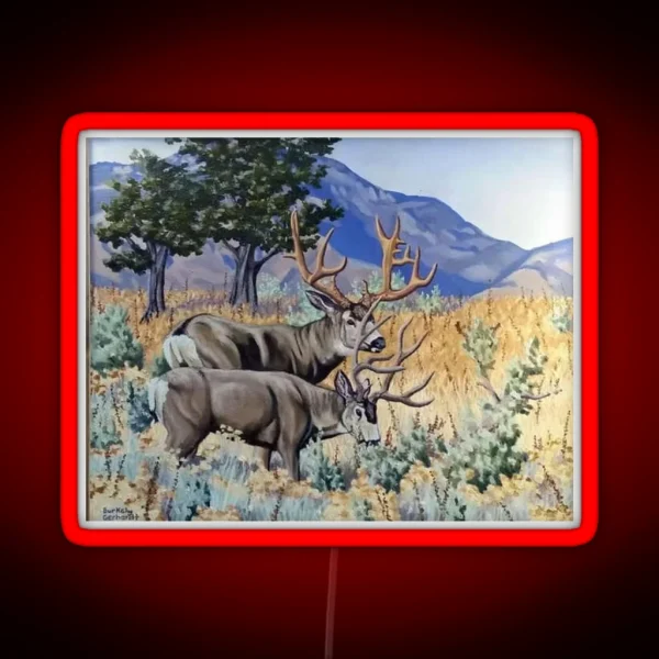Mule Deer Country RGB Neon Sign