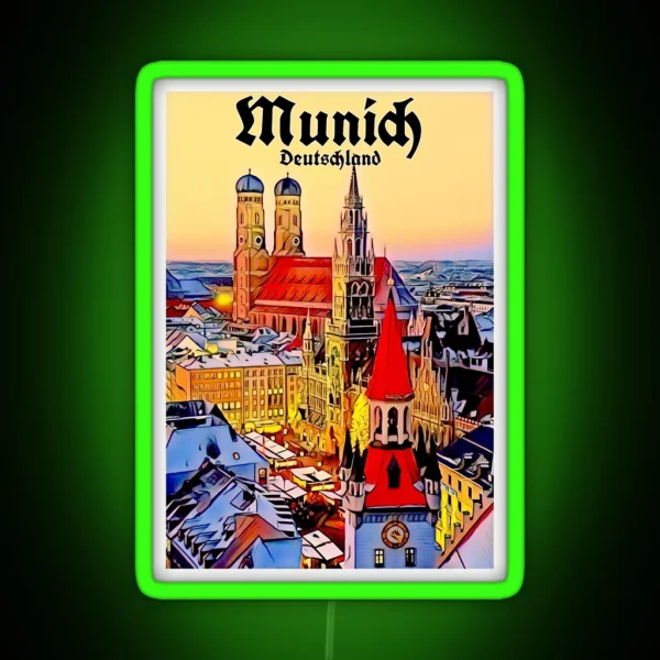 Munich Deutschland Vintage Travel And Tourism RGB Neon Sign