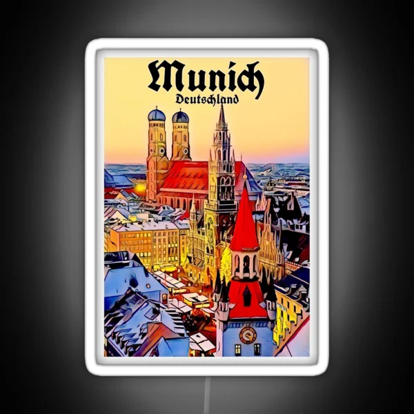 Munich Deutschland Vintage Travel And Tourism RGB Neon Sign