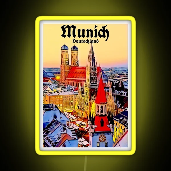 Munich Deutschland Vintage Travel And Tourism RGB Neon Sign