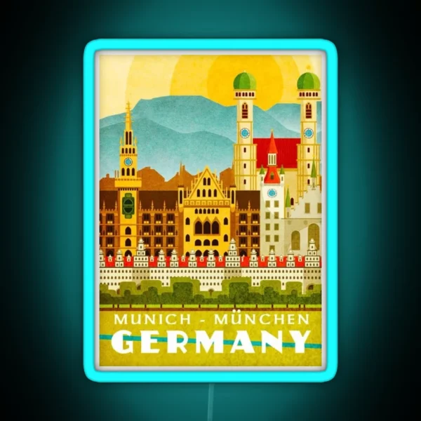Munich Germany Vintage Travel RGB Neon Sign