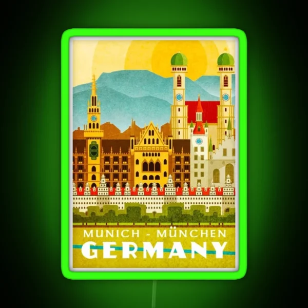 Munich Germany Vintage Travel RGB Neon Sign