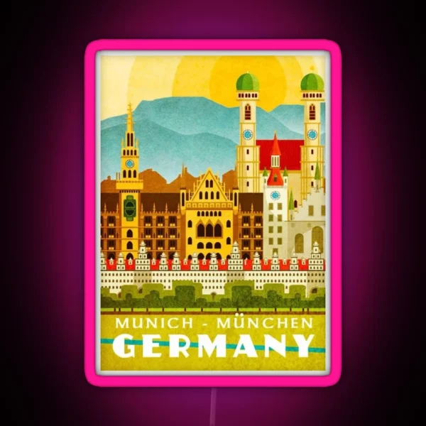 Munich Germany Vintage Travel RGB Neon Sign