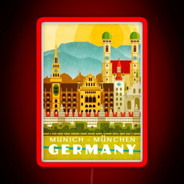 Munich Germany Vintage Travel RGB Neon Sign