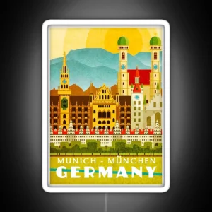 Munich Germany Vintage Travel RGB Neon Sign