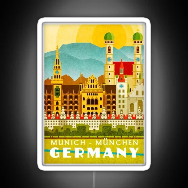 Munich Germany Vintage Travel RGB Neon Sign