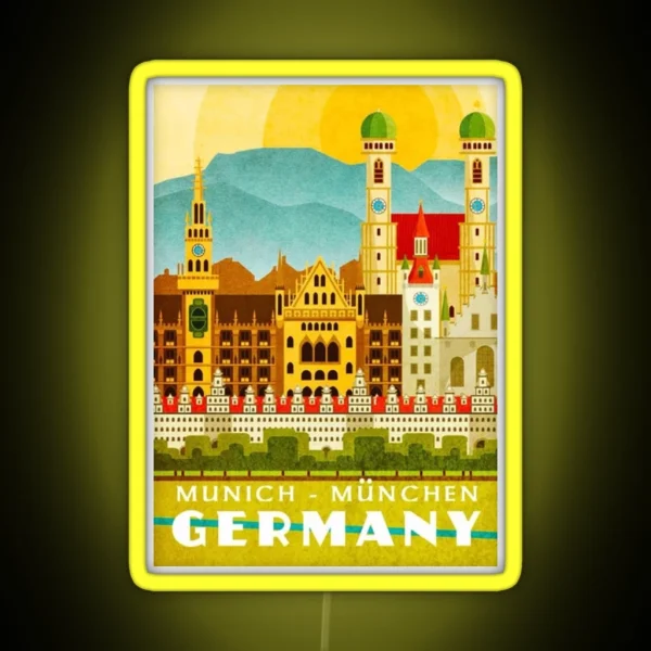 Munich Germany Vintage Travel RGB Neon Sign