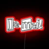 neon sign saying yes in munich with rgb colors - red