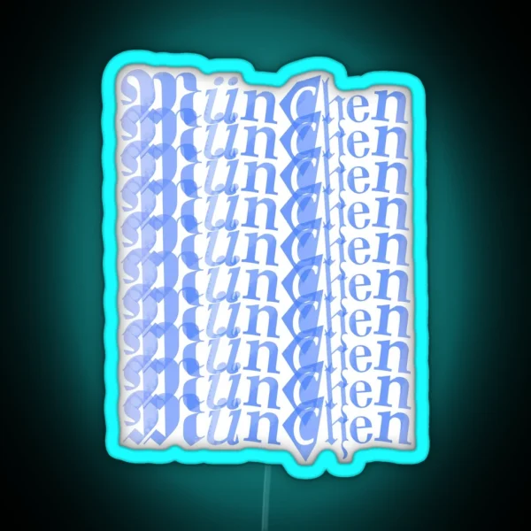 Munich Watercolor Blue RGB Neon Sign