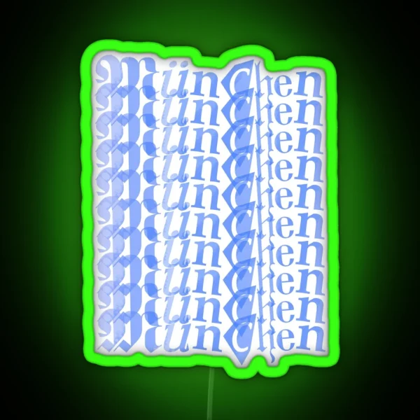Munich Watercolor Blue RGB Neon Sign