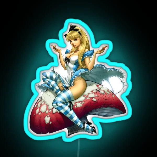 Mushroom Alice RGB Neon Sign