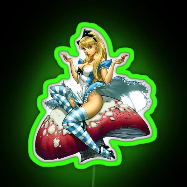 Mushroom Alice RGB Neon Sign