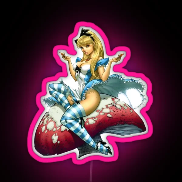 Mushroom Alice RGB Neon Sign