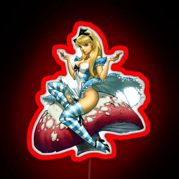 Mushroom Alice RGB Neon Sign