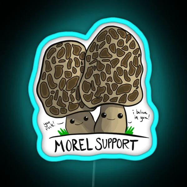 Mushroom Art Morel Support RGB Neon Sign
