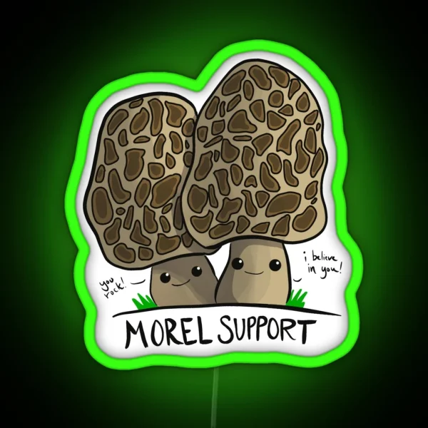 Mushroom Art Morel Support RGB Neon Sign