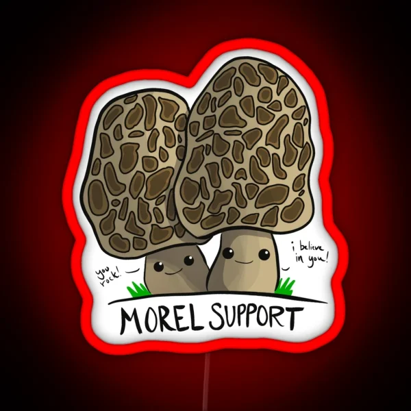 Mushroom Art Morel Support RGB Neon Sign
