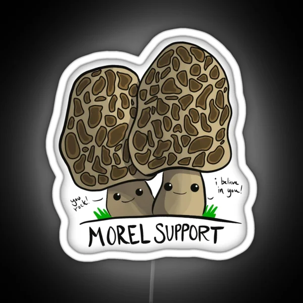 Mushroom Art Morel Support RGB Neon Sign