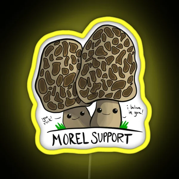 Mushroom Art Morel Support RGB Neon Sign
