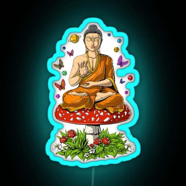 Mushroom Buddha RGB Neon Sign