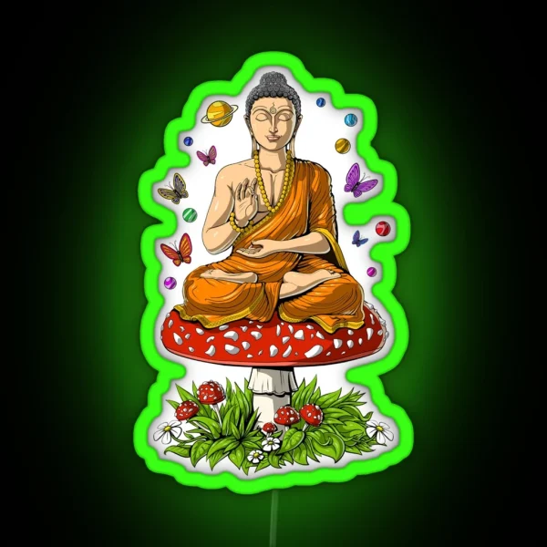 Mushroom Buddha RGB Neon Sign