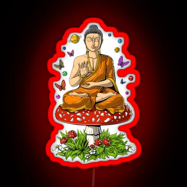 Mushroom Buddha RGB Neon Sign