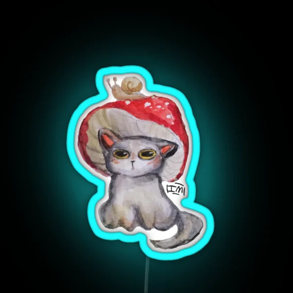Mushroom Cat RGB Neon Sign