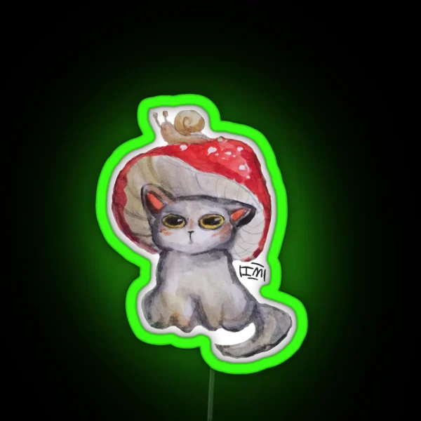 Mushroom Cat RGB Neon Sign