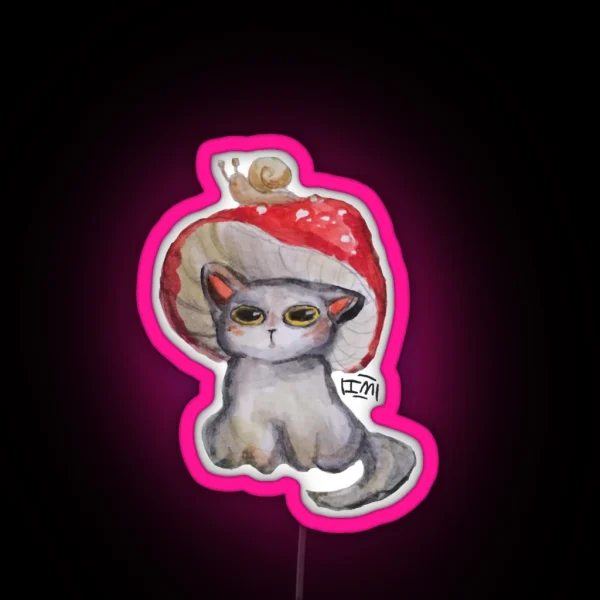 Mushroom Cat RGB Neon Sign