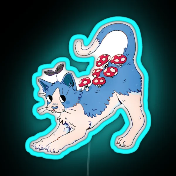 Mushroom Cat RGB Neon Sign