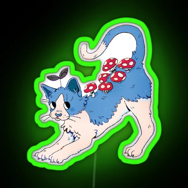 Mushroom Cat RGB Neon Sign