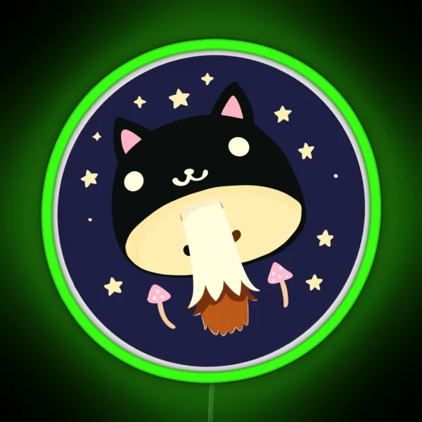 Mushroom Cat RGB Neon Sign