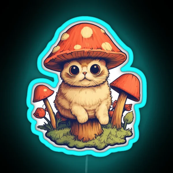 Mushroom Cat RGB Neon Sign
