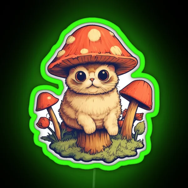 Mushroom Cat RGB Neon Sign