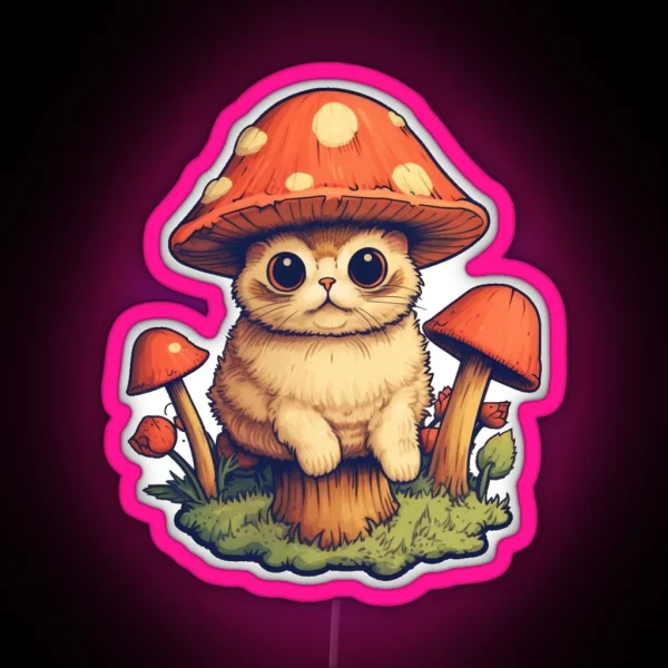 Mushroom Cat RGB Neon Sign