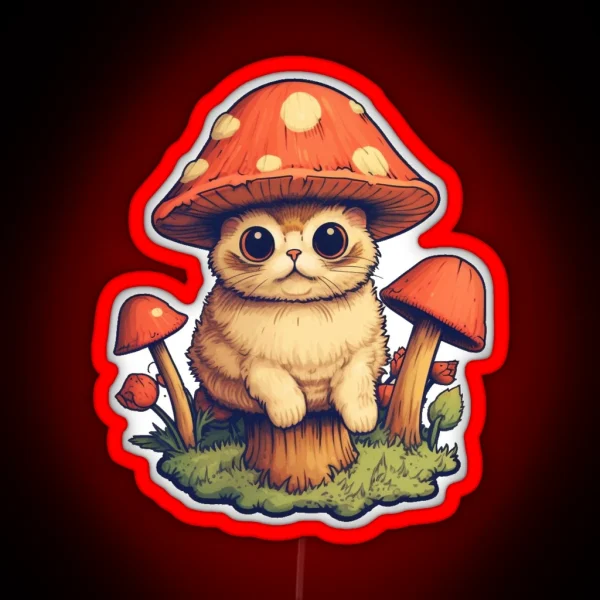 Mushroom Cat RGB Neon Sign