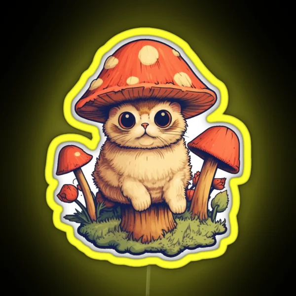 Mushroom Cat RGB Neon Sign