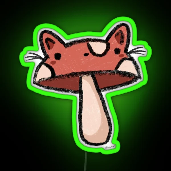 Mushroom Cat RGB Neon Sign