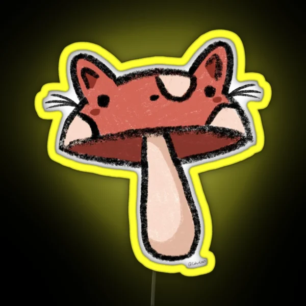 Mushroom Cat RGB Neon Sign