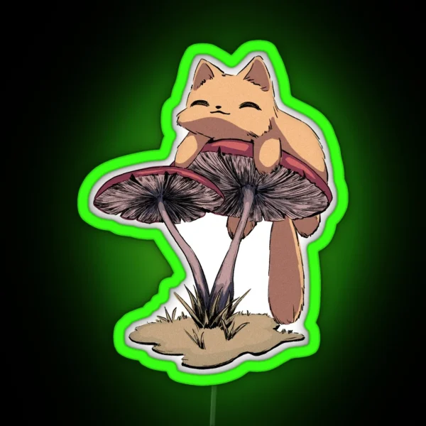 Mushroom Cat RGB Neon Sign