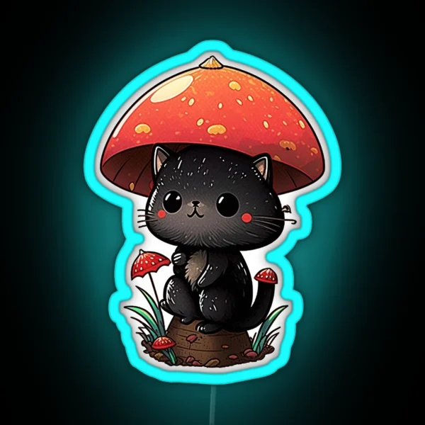 Mushroom Cat RGB Neon Sign