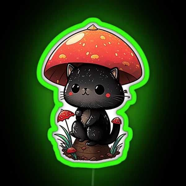 Mushroom Cat RGB Neon Sign