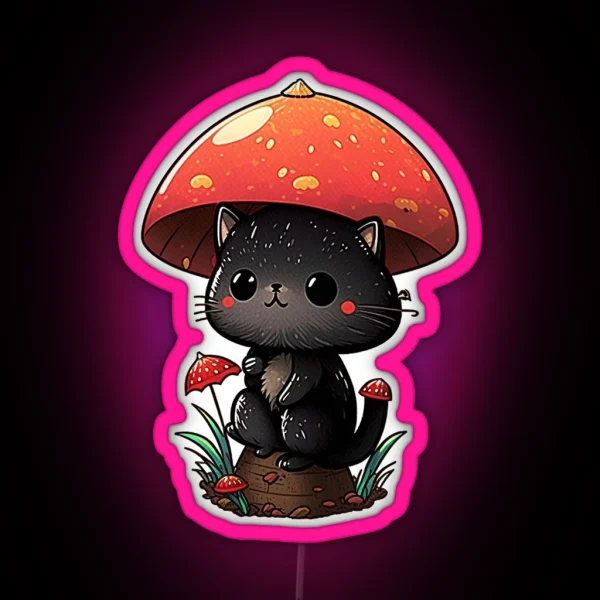 Mushroom Cat RGB Neon Sign