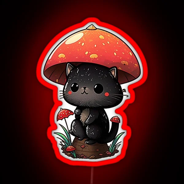 Mushroom Cat RGB Neon Sign
