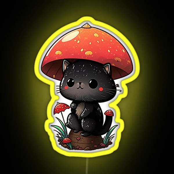 Mushroom Cat RGB Neon Sign