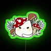 Mushroom Cat Neon Sign Green
