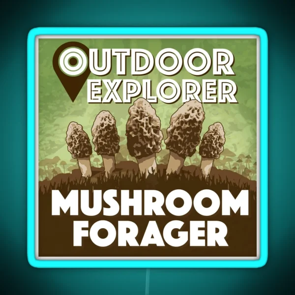 Mushroom Forager Map Nature Outdoor Explorer RGB Neon Sign