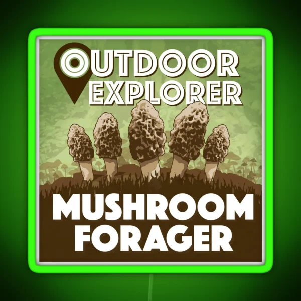 Mushroom Forager Map Nature Outdoor Explorer RGB Neon Sign
