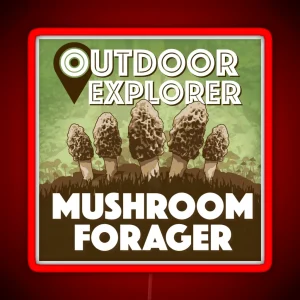 Mushroom Forager Map Nature Outdoor Explorer RGB Neon Sign
