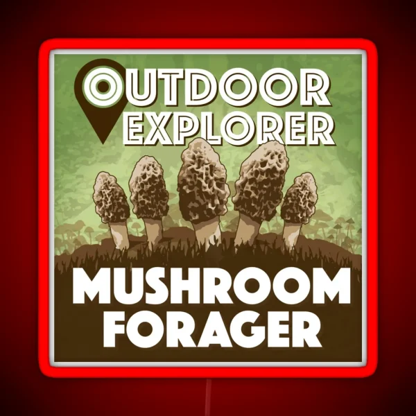 Mushroom Forager Map Nature Outdoor Explorer RGB Neon Sign